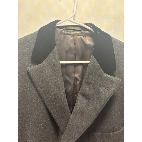 Brooks Brothers 346  Mens Long Coat With Velvet Collar Size 46 - Picture 6 of 11